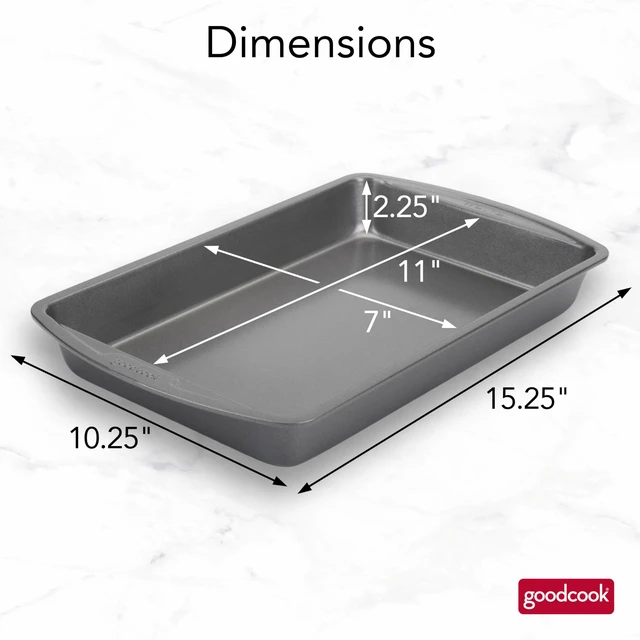 Alt view image 4 of 6 - Good Cook Everyday Baking Pan 7 x 11 Inch, Scratch-Resistant Metal-Utensil Safe Nonstick, Gray