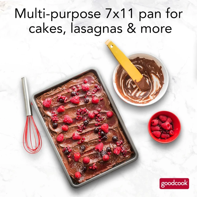 Alt view image 6 of 6 - Good Cook Everyday Baking Pan 7 x 11 Inch, Scratch-Resistant Metal-Utensil Safe Nonstick, Gray