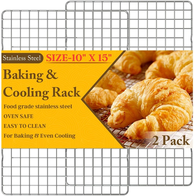 Main image of 2 PCS Cooling Racks 10" x 15" Silver for Cooking and Baking