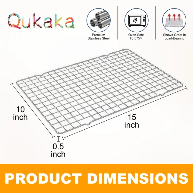 Alt view image 6 of 6 - 2 PCS Cooling Racks 10" x 15" Silver for Cooking and Baking
