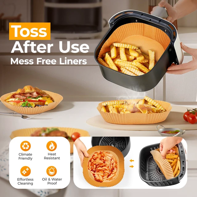 Alt view image 4 of 6 - 125Pcs 8Inch Square Disposable Air Fryer Liners for 5-8QT, Parchment Paper