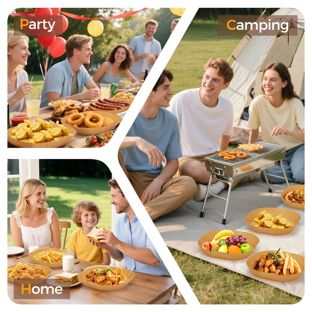 Alt view image 6 of 6 - 125Pcs 8Inch Square Disposable Air Fryer Liners for 5-8QT, Parchment Paper