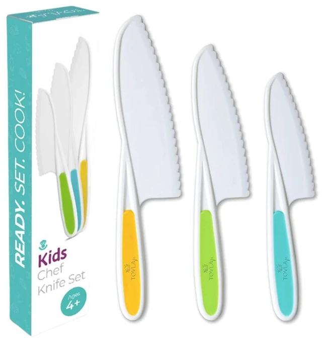 Main image of Tovla Jr. Kid Safe Knife Set for Real Cooking, Toddler Knives, Ages 4-12