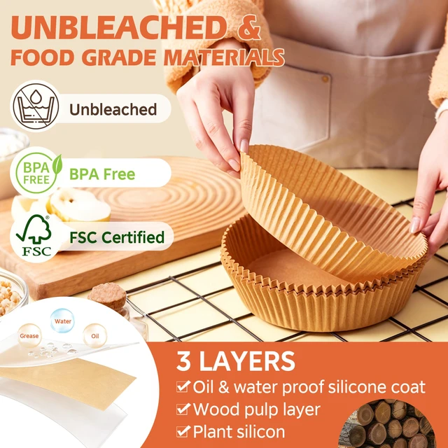 Alt view image 5 of 6 - Disposable 8 Inch Round Paper Air Fryer Liners for 5-8 QT Air Fryers