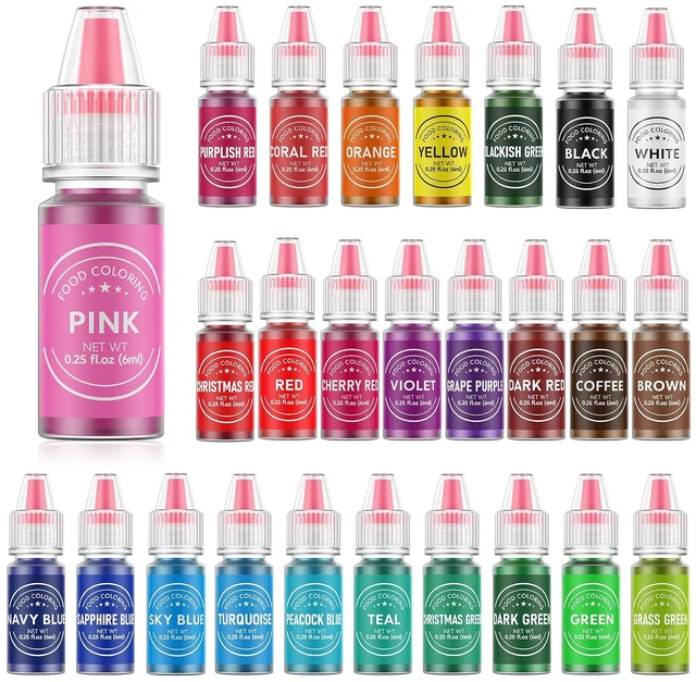 Main image of 26 Vibrant Food Coloring Liquid Set for Baking, Dessert Decorating, Icing, Fondant, Cookies, Easter Eggs, DIY Supplies Kit - Food Grade, 0.25fl oz Each