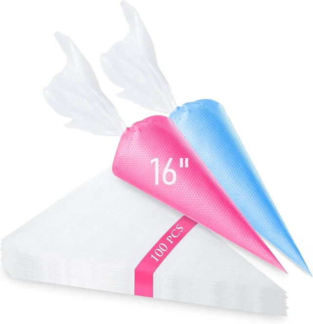 Main image of Tamodan Piping Bags 100PCS & 16 Inches Tipless Piping Bags, Extra Thick Pastry Bags Disposable, Non-Slip Icing Piping Bags Disposable Design, Cake Decoration.