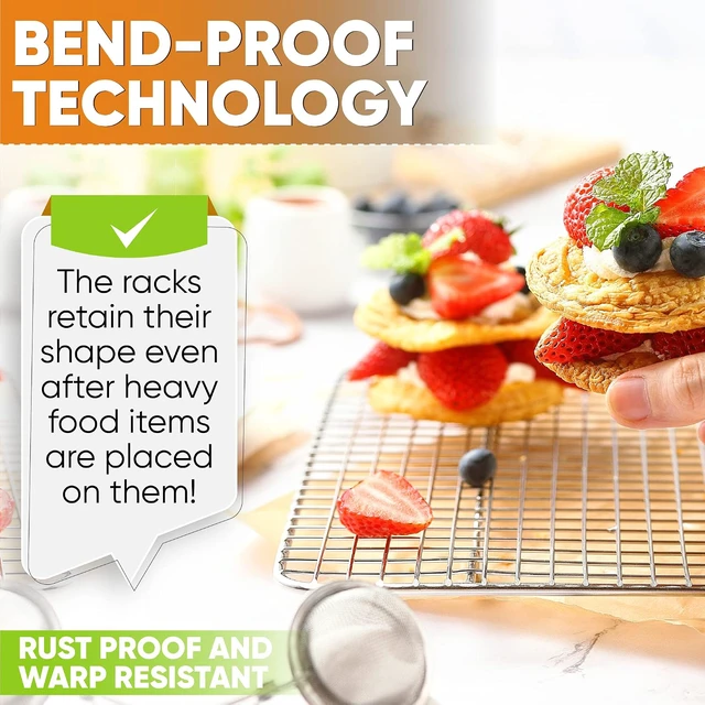 Alt view image 5 of 6 - Spring Chef 10" x 15" Stainless Steel Cooling Rack for Cooking & Baking
