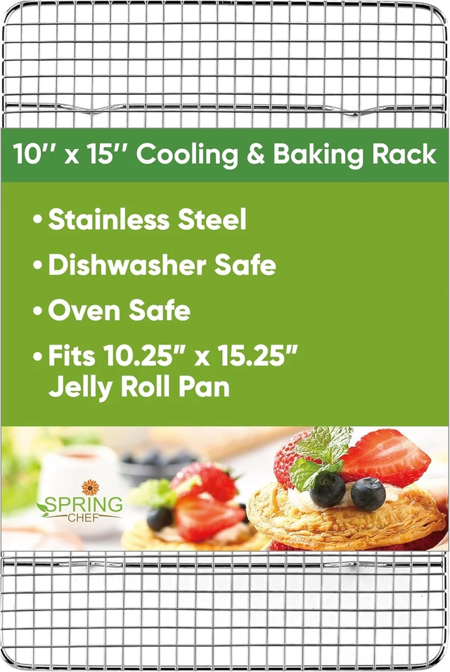 Alt view image 4 of 6 - Spring Chef 10" x 15" Stainless Steel Cooling Rack for Cooking & Baking