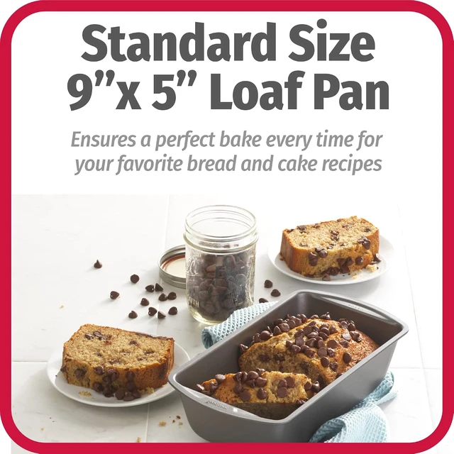 Alt view image 6 of 6 - GoodCook Nonstick Loaf Pan Heavy-Duty Steel Bakeware with Easy-Clean Non-Stick Coating, Oven & Dishwasher Safe Pan, 9 x 5-Inch, Gray