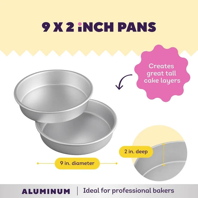Alt view image 6 of 7 - Wilton Aluminum Round Cake Pan Set, Made Without PFAS, 9 x 2 in