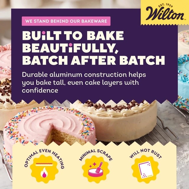 Alt view image 5 of 7 - Wilton Aluminum Round Cake Pan Set, Made Without PFAS, 9 x 2 in