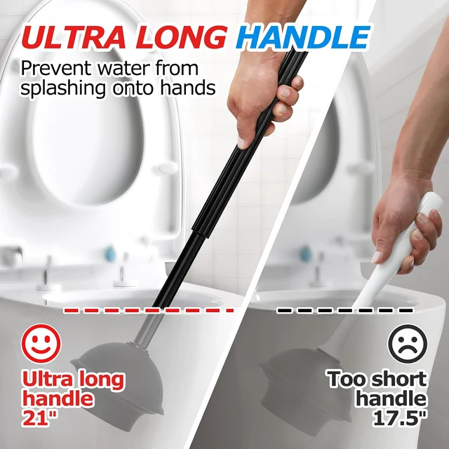 Alt view image 4 of 6 - FORASTO 2in1 Toilet Brush and Plunger Set - Bathroom Bowl Holder Combo