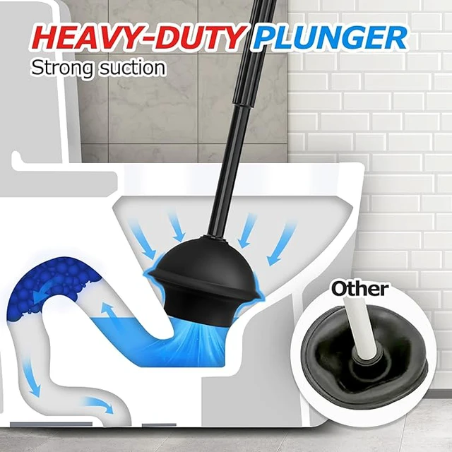 Alt view image 6 of 6 - FORASTO 2in1 Toilet Brush and Plunger Set - Bathroom Bowl Holder Combo