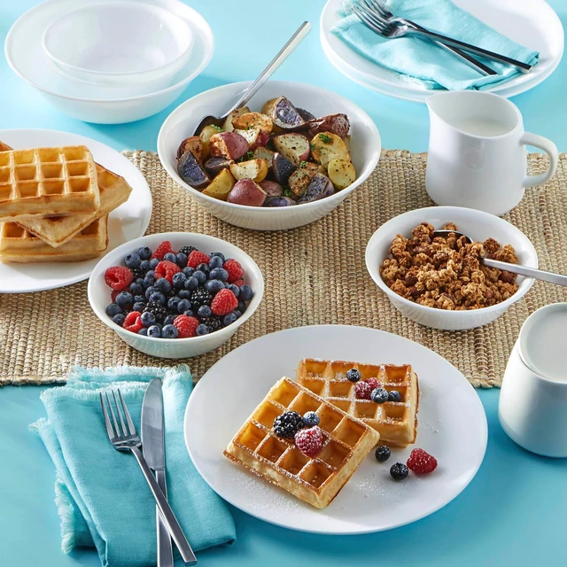 Alt view image 6 of 6 - Corelle Vitrelle 6-Piece Soup/Cereal Bowl Set Triple Layer Glass and Chip Resistant, 18-Oz Lightweight Round Bowls, Winter Frost White