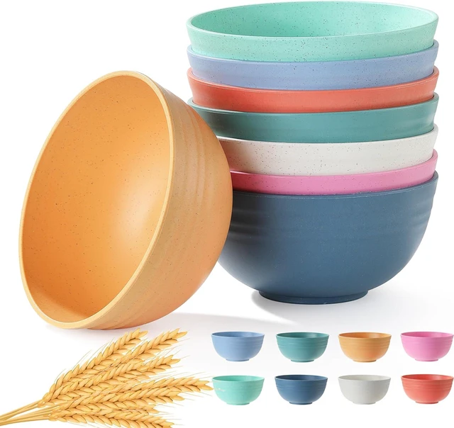 Main image of 8PCS Cereal Bowl, Ohola Unbreakable Wheat Straw Cereal Bowls, Microwave & Dishwasher Safe Kitchen Bowls for Cereal, Snack, Soup, Salad and Rice, MultiColors, BPA Free, 26oz (Ser of 8)