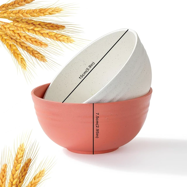 Alt view image 2 of 7 - 8PCS Cereal Bowl, Ohola Unbreakable Wheat Straw Cereal Bowls, Microwave & Dishwasher Safe Kitchen Bowls for Cereal, Snack, Soup, Salad and Rice, MultiColors, BPA Free, 26oz (Ser of 8)