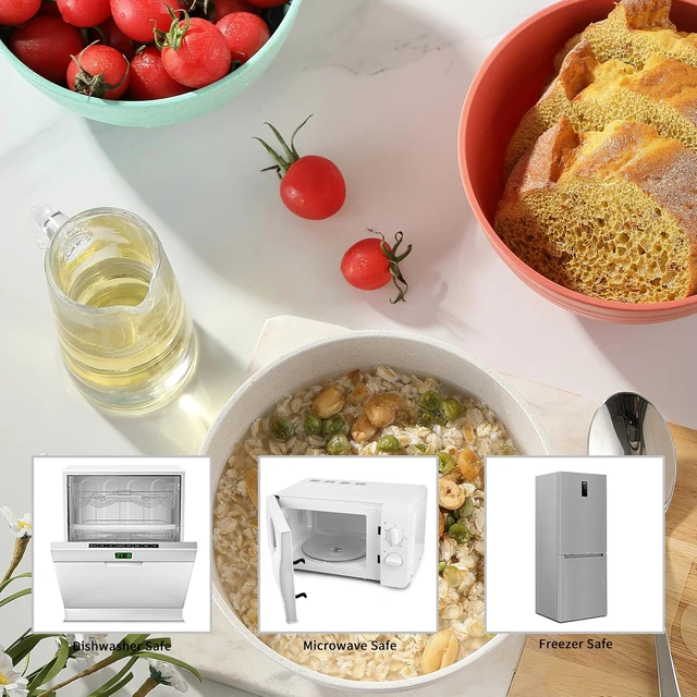 Alt view image 3 of 7 - 8PCS Cereal Bowl, Ohola Unbreakable Wheat Straw Cereal Bowls, Microwave & Dishwasher Safe Kitchen Bowls for Cereal, Snack, Soup, Salad and Rice, MultiColors, BPA Free, 26oz (Ser of 8)