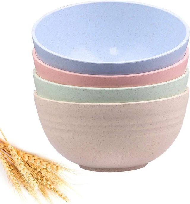 Main image of DUOLUV Unbreakable Cereal Bowls - Wheat Straw Fiber Lightweight Bowl Sets 4 - Dishwasher & Microwave Safe - for,Rice,Soup Bowls (24 OZ)