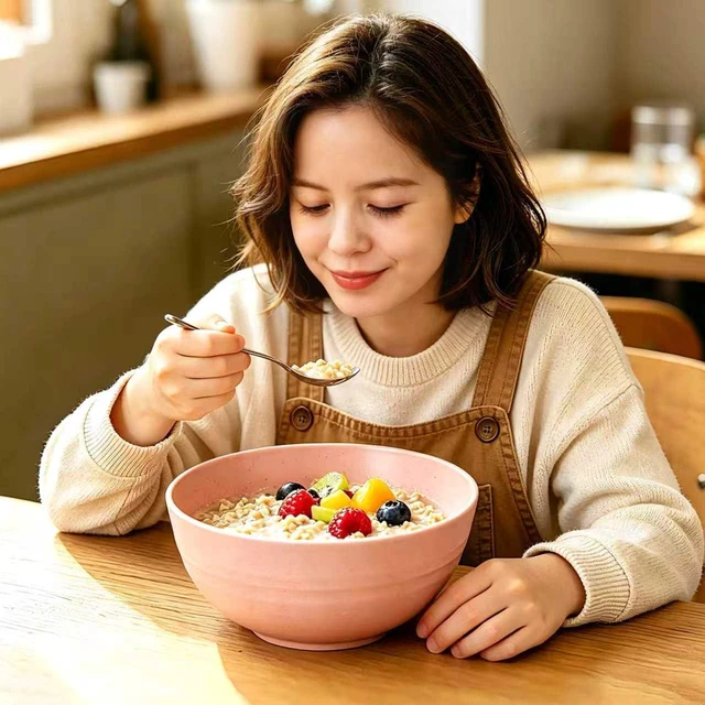 Alt view image 6 of 7 - DUOLUV Unbreakable Cereal Bowls - Wheat Straw Fiber Lightweight Bowl Sets 4 - Dishwasher & Microwave Safe - for,Rice,Soup Bowls (24 OZ)
