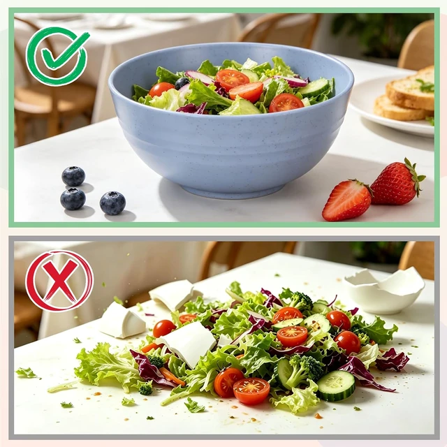 Alt view image 5 of 7 - DUOLUV Unbreakable Cereal Bowls - Wheat Straw Fiber Lightweight Bowl Sets 4 - Dishwasher & Microwave Safe - for,Rice,Soup Bowls (24 OZ)