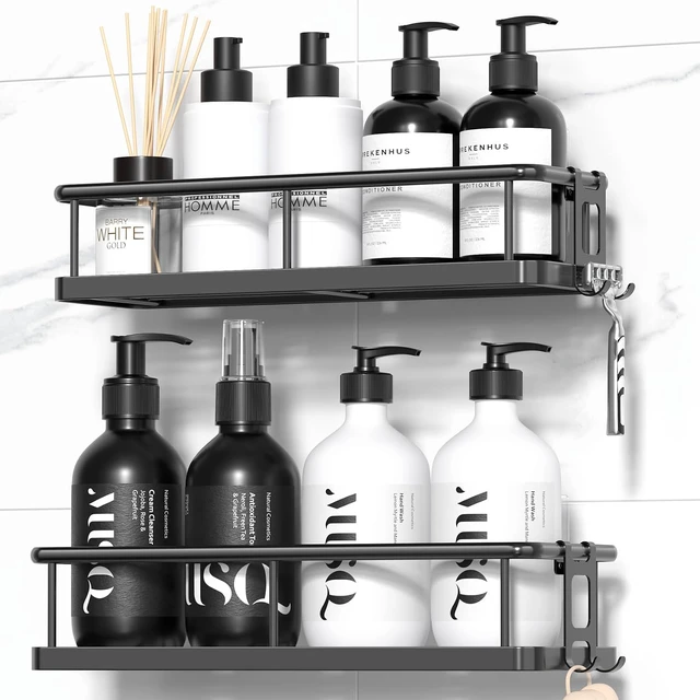 Main image of YASONIC Shower Caddy Adhesive, Rustproof Shower Organizer, Large Capacity Shower Shelves for Inside Shower, No Drilling Bathroom Organizers and Storage for Home Decor (2 Pack Black)