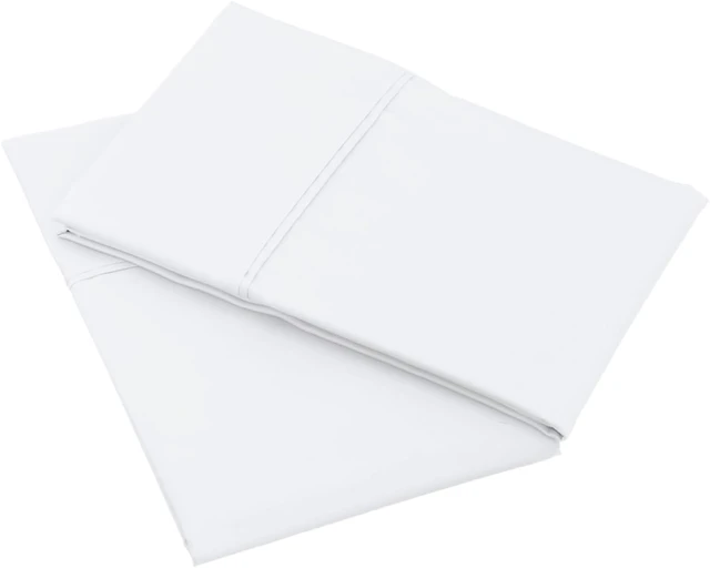 Alt view image 3 of 5 - Amazon Basics 400 Thread Count Cotton Pillowcases, Standard, 30" L x 20" W, White - Set of 2, Pillows Not Included