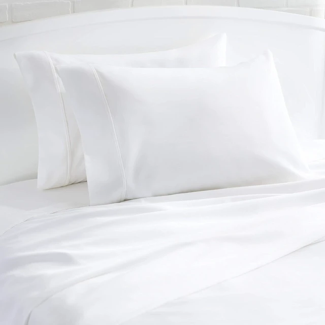 Alt view image 5 of 5 - Amazon Basics 400 Thread Count Cotton Pillowcases, Standard, 30" L x 20" W, White - Set of 2, Pillows Not Included