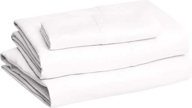 Alt view image 3 of 6 - Amazon Basics Lightweight Breathable Wrinkle-Free Brushed Microfiber 3 Piece Bed Sheet Set with 14-Inch Deep Pockets, Twin, Cream, Solid