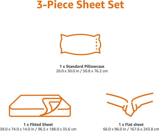 Alt view image 6 of 6 - Amazon Basics Lightweight Breathable Wrinkle-Free Brushed Microfiber 3 Piece Bed Sheet Set with 14-Inch Deep Pockets, Twin, Cream, Solid