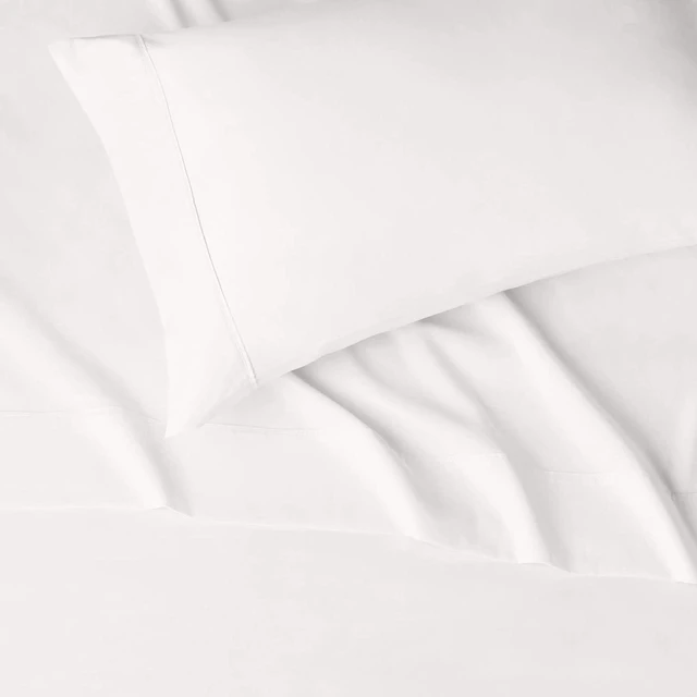 Alt view image 5 of 6 - Amazon Basics Lightweight Breathable Wrinkle-Free Brushed Microfiber 3 Piece Bed Sheet Set with 14-Inch Deep Pockets, Twin, Cream, Solid