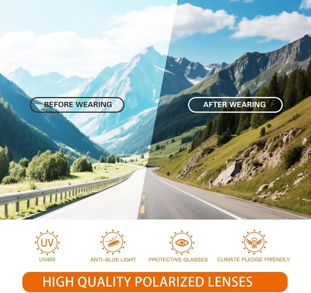 Alt view image 5 of 7 - suoso Polarized Sports Sunglasses for Men: UV400 Protection Glasses Wrap Around Goggles for Driving Fishing
