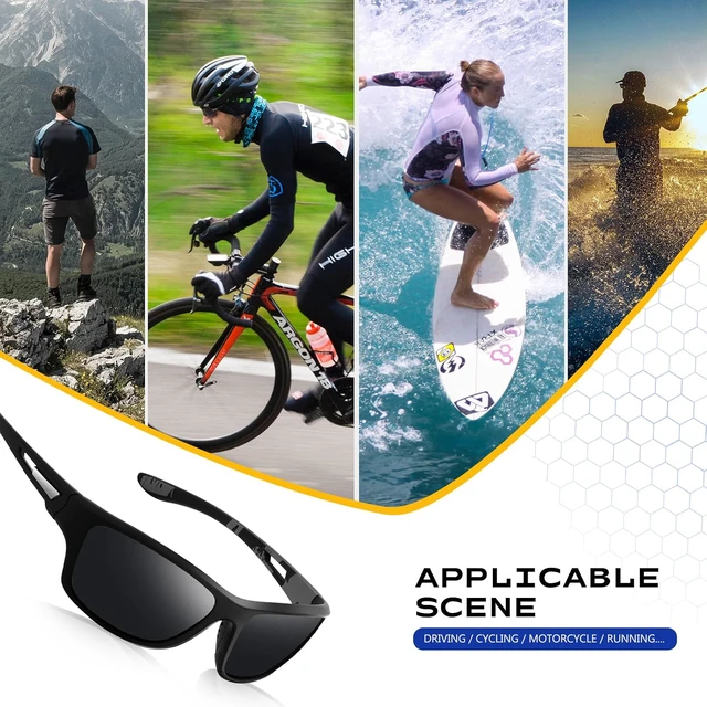 Alt view image 6 of 7 - suoso Polarized Sports Sunglasses for Men: UV400 Protection Glasses Wrap Around Goggles for Driving Fishing