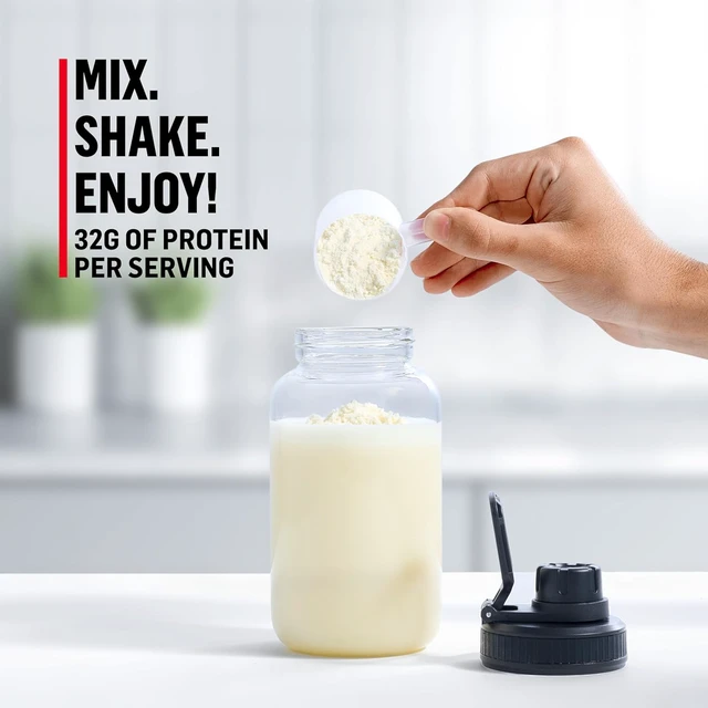 Alt view image 7 of 7 - Muscle Milk Genuine Protein Powder, Vanilla Crème, 1.93 Pounds, 12 Servings, 32g Protein, 2g Sugar, Calcium, Vitamins A, C & D, NSF Certified for Sport, Energizing Snack, Packaging May Vary