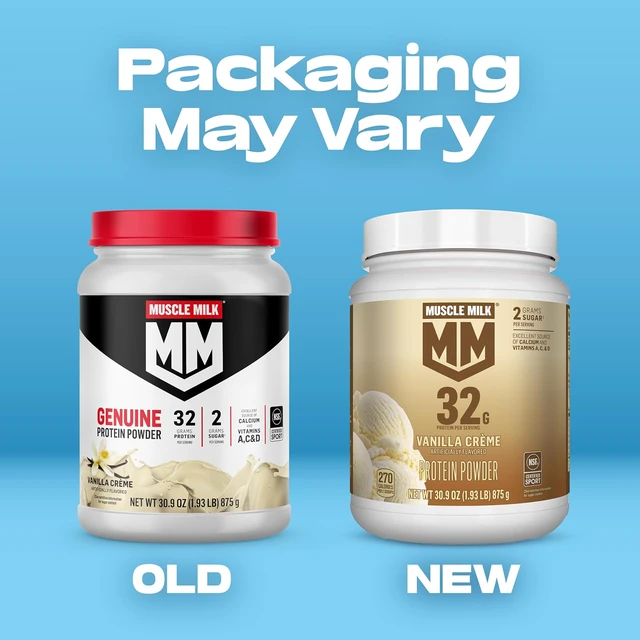 Alt view image 3 of 7 - Muscle Milk Genuine Protein Powder, Vanilla Crème, 1.93 Pounds, 12 Servings, 32g Protein, 2g Sugar, Calcium, Vitamins A, C & D, NSF Certified for Sport, Energizing Snack, Packaging May Vary