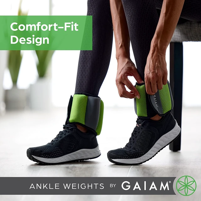 Alt view image 3 of 6 - Gaiam Ankle Weights, Wearable Bracelet to Strengthen, Tone & Sculpt, Adjustable Ankle Weights for Women & Men for Yoga, Dance, Pilates, Barre, Cardio, Home & Gym Use