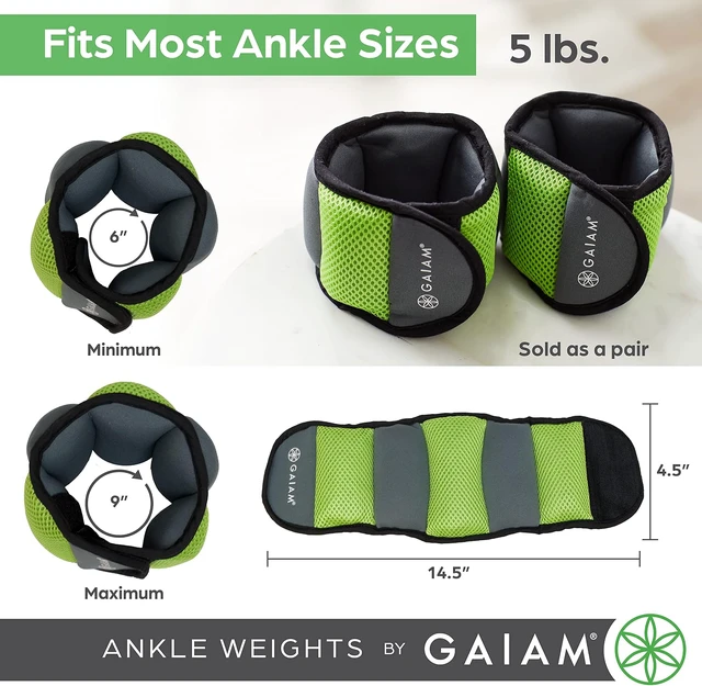 Alt view image 2 of 6 - Gaiam Ankle Weights, Wearable Bracelet to Strengthen, Tone & Sculpt, Adjustable Ankle Weights for Women & Men for Yoga, Dance, Pilates, Barre, Cardio, Home & Gym Use
