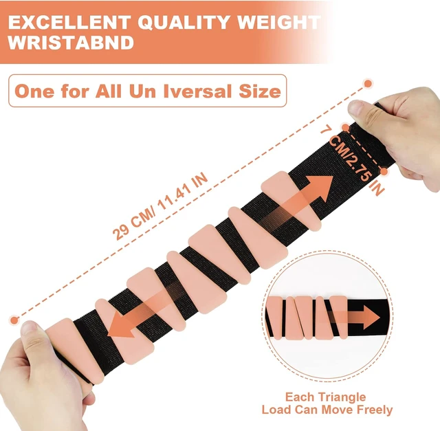 Alt view image 2 of 7 - Wrist Weights Set of 2, Adjustable Silicone Workout Weights for Women and Men, Wearable Ankle/Wrist Weights Suitable for Yoga, Dance, Pilates, Pool Exercises and Jogging, 2lb