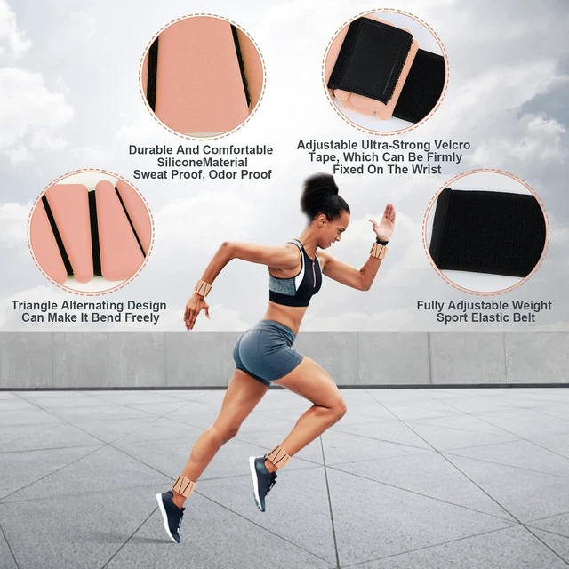 Alt view image 4 of 7 - Wrist Weights Set of 2, Adjustable Silicone Workout Weights for Women and Men, Wearable Ankle/Wrist Weights Suitable for Yoga, Dance, Pilates, Pool Exercises and Jogging, 2lb