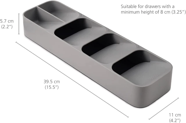 Alt view image 5 of 7 - Joseph Joseph DrawerStore Compact Utensil Organizer For Kitchen Drawer Silverware, Flatware Tray, Small, Grey