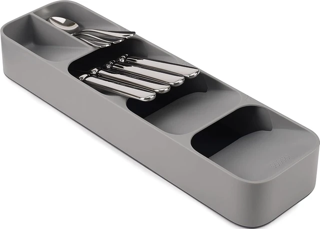 Alt view image 4 of 7 - Joseph Joseph DrawerStore Compact Utensil Organizer For Kitchen Drawer Silverware, Flatware Tray, Small, Grey