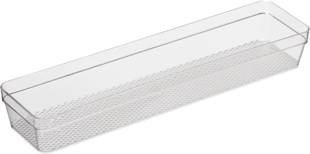 Main image of Oggi Clear Drawer Organizer - 3" X 12.5" - Ideal for Organizing Kitchen Drawers, Office, Desk, Silverware, Kitchen Utensils, Cosmetics and Bathrooms