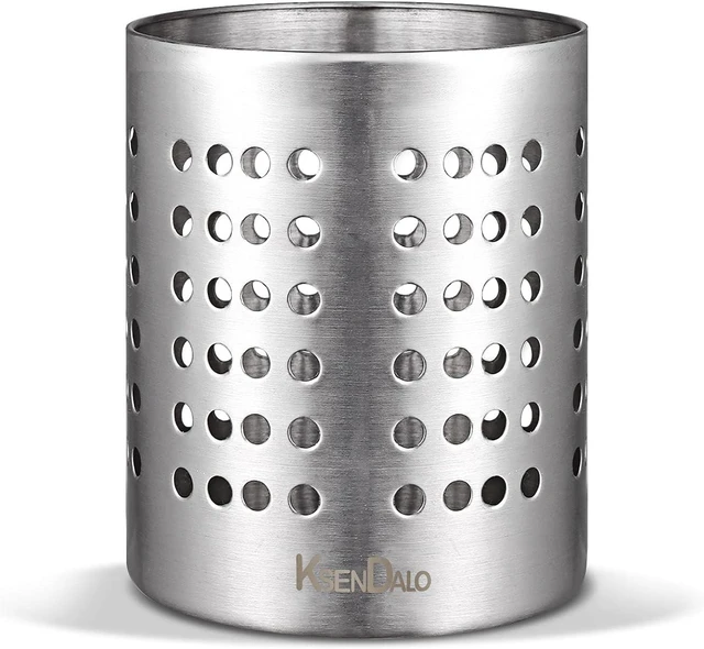 Main image of KSENDALO SUS304 Small Stainless Steel Utensil Holder for Countertop, Silver