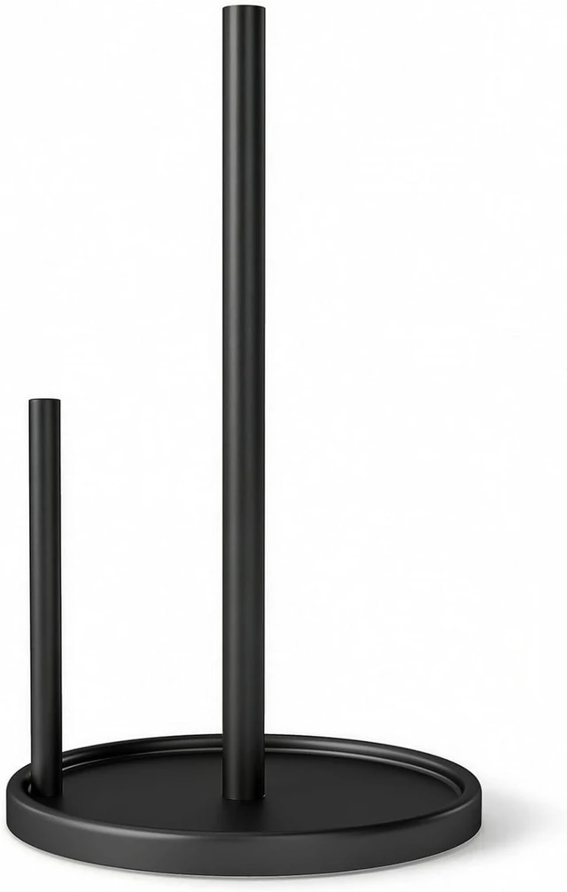 Main image of Jesginboo Paper Towel Holder Countertop, Black Kitchen Paper Towels Holder, Paper Roll Holder with Weighted Base
