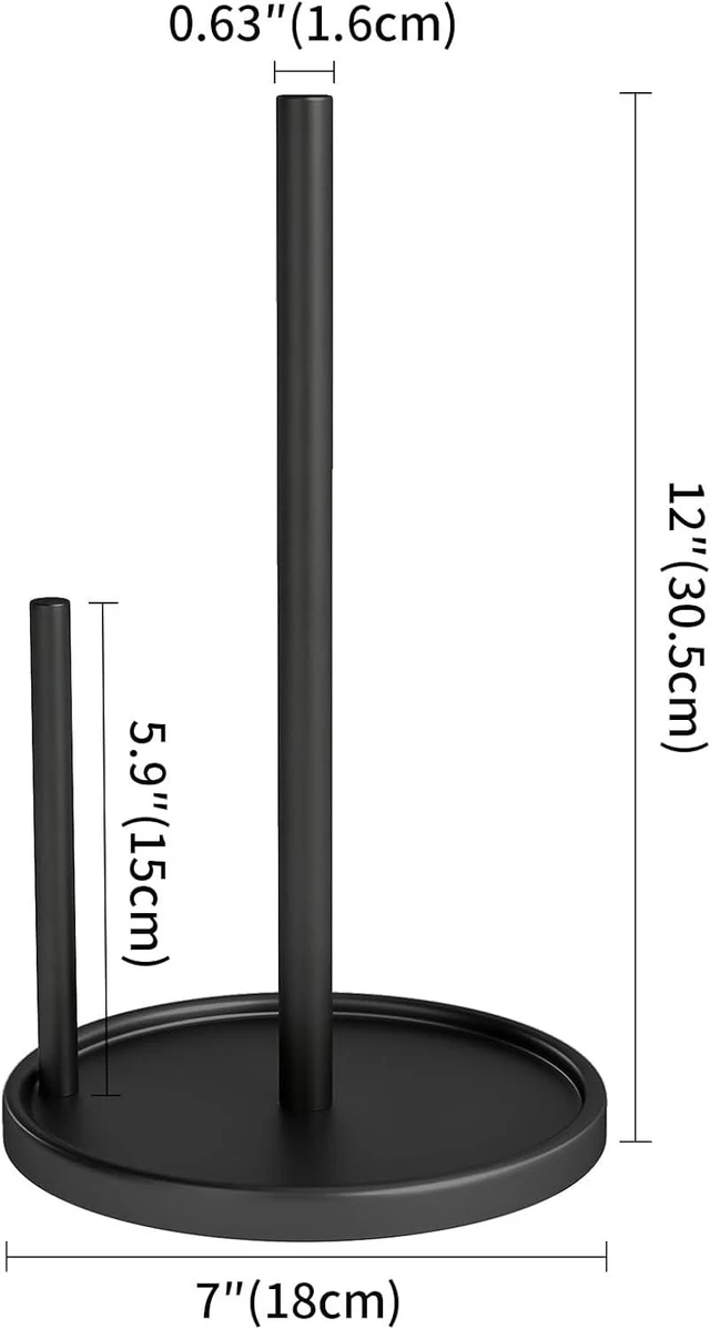 Alt view image 2 of 7 - Jesginboo Paper Towel Holder Countertop, Black Kitchen Paper Towels Holder, Paper Roll Holder with Weighted Base