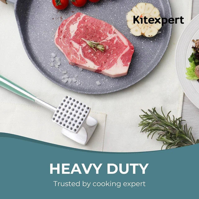 Alt view image 5 of 7 - KITEXPERT Meat Tenderizer Hammer with Comfortable-Grip Handle, Dual-side Mallet for Kitchen, Heavy Duty Pounder For Tenderizing Steak, Beef and Fish, Mint Green