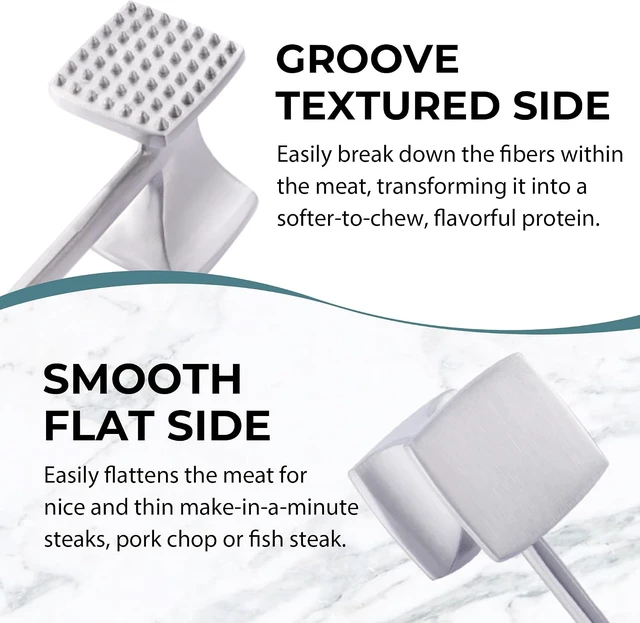 Alt view image 3 of 7 - KITEXPERT Meat Tenderizer Hammer with Comfortable-Grip Handle, Dual-side Mallet for Kitchen, Heavy Duty Pounder For Tenderizing Steak, Beef and Fish, Mint Green