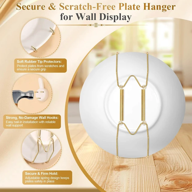 Alt view image 2 of 7 - 5 pcs 6 Inch Plate Hangers for the Wall, Suitable for 5.5-6.5 inch Plate