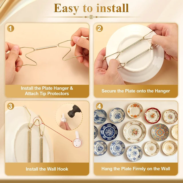Alt view image 7 of 7 - 5 pcs 6 Inch Plate Hangers for the Wall, Suitable for 5.5-6.5 inch Plate
