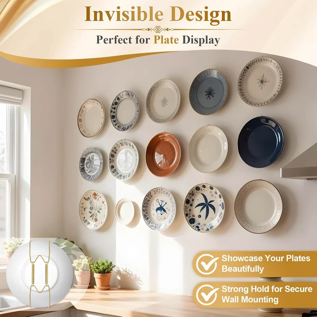 Alt view image 6 of 7 - 5 pcs 6 Inch Plate Hangers for the Wall, Suitable for 5.5-6.5 inch Plate