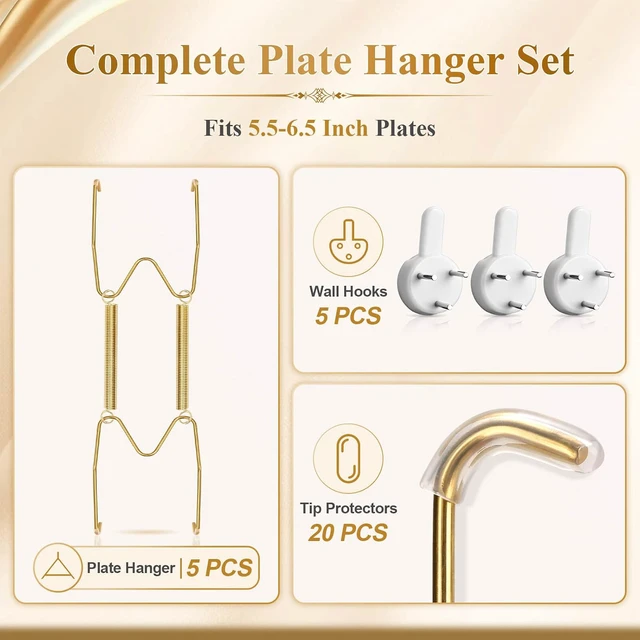 Alt view image 5 of 7 - 5 pcs 6 Inch Plate Hangers for the Wall, Suitable for 5.5-6.5 inch Plate